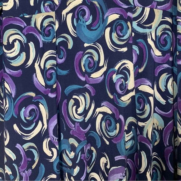 Anthology Midi Dress Navy Floral 3/4 Sleeves V-Neck Stretch Jersey UK Size 22 - Picture 6 of 11